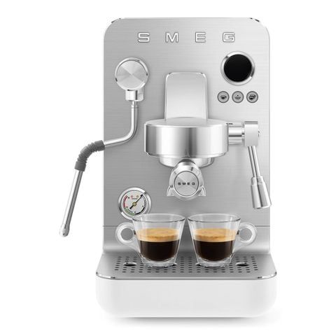Máy pha cà phê SMEG Mini Pro EMC02WHMEU Trắng - Espresso 15 Bar, Tạo Hơi Nước Chuyên Nghiệp, Thiết Kế Ý Đẹp Mắt