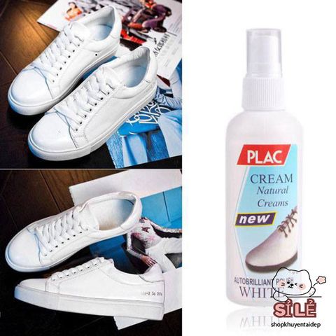 Chai Xịt Tẩy Vết Ố Giày Plac - Giải Pháp Hiệu Quả Đánh Sạch và Làm Trắng Giày, Túi Xách Sang Trọng, Thích Hợp Cho Mọi Chất Liệu