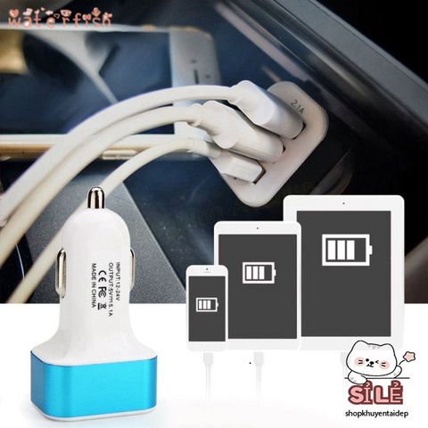 Bộ sạc ô tô 3 cổng USB 3.1A, 2.1A, 1.1A - Thiết bị sạc đa năng cho xe hơi, tiện ích di động cao cấp