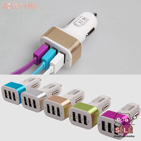 Bộ sạc ô tô 3 cổng USB 3.1A, 2.1A, 1.1A - Thiết bị sạc đa năng cho xe hơi, tiện ích di động cao cấp