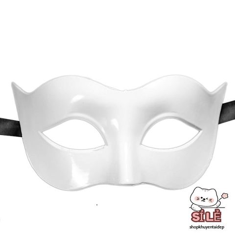 Mặt Nạ Halloween Nửa Mặt Đen Trắng - Phụ Kiện Hóa Trang Tiệc Cosplay Sang Trọng Cho Nam Nữ