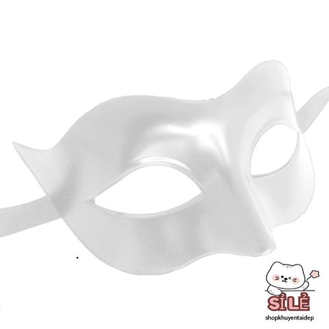 Mặt Nạ Halloween Nửa Mặt Đen Trắng - Phụ Kiện Hóa Trang Tiệc Cosplay Sang Trọng Cho Nam Nữ