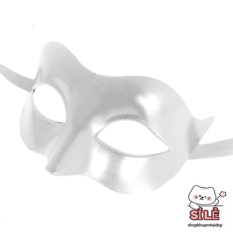 Mặt Nạ Halloween Nửa Mặt Đen Trắng - Phụ Kiện Hóa Trang Tiệc Cosplay Sang Trọng Cho Nam Nữ