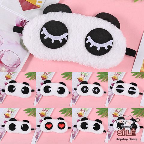Khăn Che Mắt Ngủ Vải Nhung Gấu Trúc Dễ Thương - Bịt Mắt Ngủ Hoạt Hình Dành Cho Bé, Chất Liệu Mềm Mại, Thoải Mái Khi Ngủ