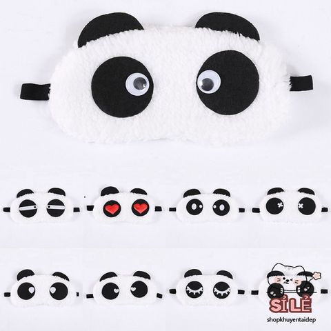 Khăn Che Mắt Ngủ Vải Nhung Gấu Trúc Dễ Thương - Bịt Mắt Ngủ Hoạt Hình Dành Cho Bé, Chất Liệu Mềm Mại, Thoải Mái Khi Ngủ