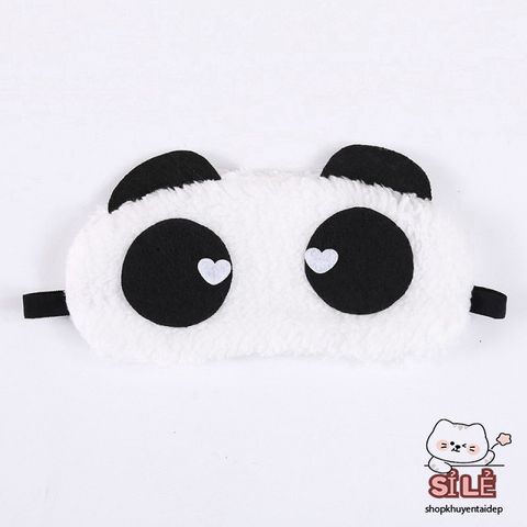 Khăn Che Mắt Ngủ Vải Nhung Gấu Trúc Dễ Thương - Bịt Mắt Ngủ Hoạt Hình Dành Cho Bé, Chất Liệu Mềm Mại, Thoải Mái Khi Ngủ