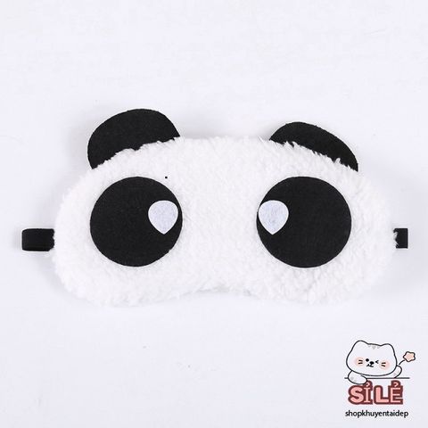 Khăn Che Mắt Ngủ Vải Nhung Gấu Trúc Dễ Thương - Bịt Mắt Ngủ Hoạt Hình Dành Cho Bé, Chất Liệu Mềm Mại, Thoải Mái Khi Ngủ