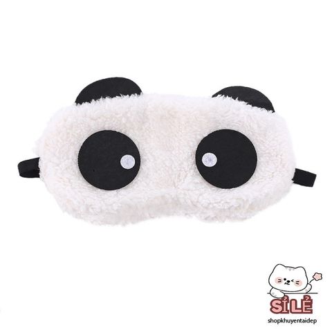 Khăn Che Mắt Ngủ Vải Nhung Gấu Trúc Dễ Thương - Bịt Mắt Ngủ Hoạt Hình Dành Cho Bé, Chất Liệu Mềm Mại, Thoải Mái Khi Ngủ