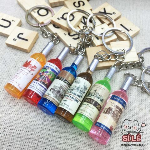 Móc Khóa Hình Chai Rượu Dễ Thương - Phụ Kiện Thời Trang Nhiều Màu, Quà Tặng Xinh Xắn Hàng Giá Sỉ