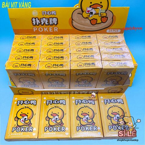 Bộ Bài Poker 52 Lá Thiết Kế Hoạt Hình Vịt Vàng Dễ Thương - Đồ Chơi Trẻ Em Cao Cấp, Chống Thấm Nước, Phù Hợp Chơi Game và Ảo Thuật