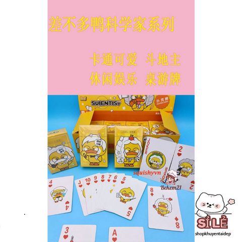 Bộ Bài Poker 52 Lá Thiết Kế Hoạt Hình Vịt Vàng Dễ Thương - Đồ Chơi Trẻ Em Cao Cấp, Chống Thấm Nước, Phù Hợp Chơi Game và Ảo Thuật