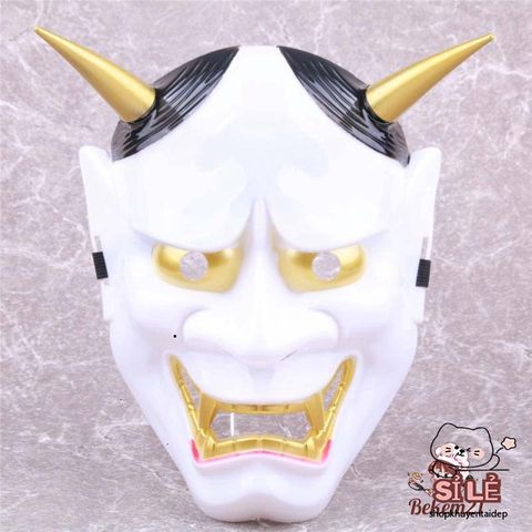 Mặt Nạ Quỷ Hannya Oni - Mặt Nạ Halloween Độc Đáo Với Thiết Kế Hai Sừng - Đồ Hóa Trang Ấn Tượng Cho Các Fan Thể Loại Kinh Dị