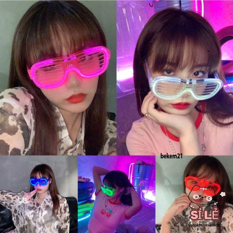 Kính Mắt Thug Life Hình Tim Đèn LED Rực Rỡ - Phụ Kiện Tiệc Tùng Đơn Giản Dành Cho Bar, Club, Lễ Hội