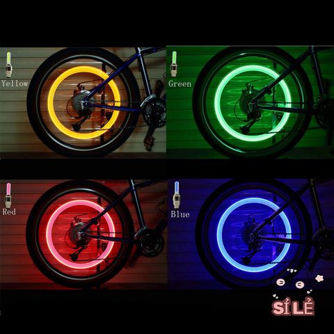 Bộ 2 Đèn LED Phát Sáng Gắn Van Bánh Xe Đạp, Xe Máy, Ô Tô - Đèn Nhiều Màu Sắc Công Nghệ Cảm Ứng Rung