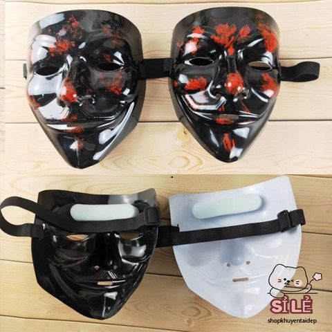 Mặt Nạ Hacker Đen Đỏ - Phụ Kiện Hóa Trang Thú Vị Cho Halloween và Trung Thu, Độc Đáo và Đẹp Mắt