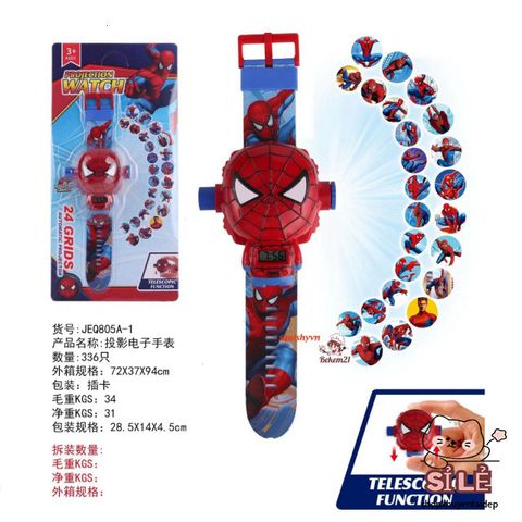 Đồng Hồ Chiếu Hình 3D Siêu Nhân Người Nhện cho Bé - Phụ Kiện Thời Trang Độc Đáo và Đồ Chơi An Toàn