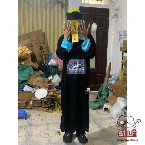 Bộ trang phục Cương Thi Trung Hoa - Hóa trang lính thời Nhà Thanh cho trẻ em - Đồ diễn Halloween, cosplay thú vị