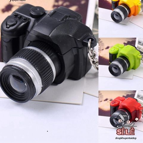 Móc Khóa Mini Máy Ảnh DSLR Đèn LED - Phát Âm Âm Thanh 