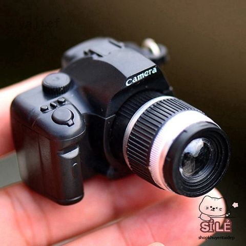 Móc Khóa Mini Máy Ảnh DSLR Đèn LED - Phát Âm Âm Thanh 