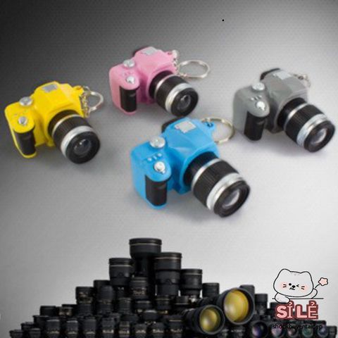Móc Khóa Mini Máy Ảnh DSLR Đèn LED - Phát Âm Âm Thanh 