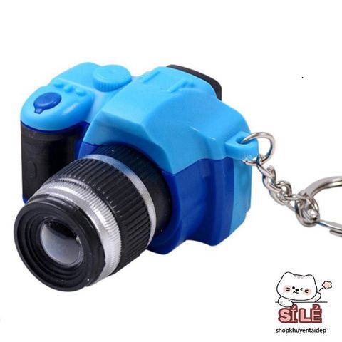 Móc Khóa Mini Máy Ảnh DSLR Đèn LED - Phát Âm Âm Thanh 