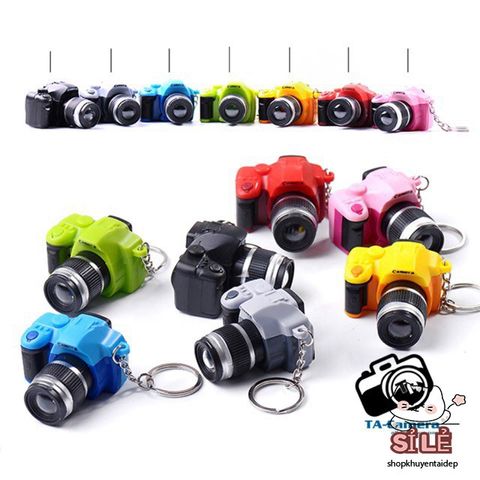Móc Khóa Mini Máy Ảnh DSLR Đèn LED - Phát Âm Âm Thanh 