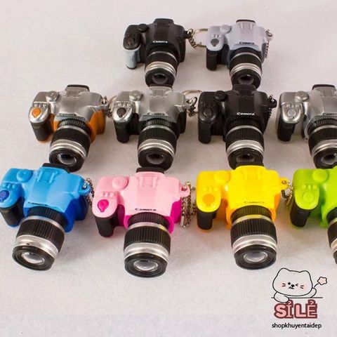 Móc Khóa Mini Máy Ảnh DSLR Đèn LED - Phát Âm Âm Thanh 