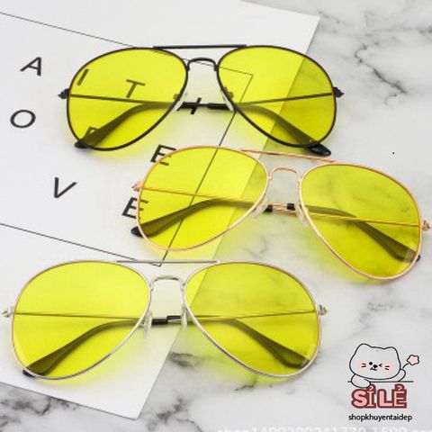 Kính Mắt Ban Đêm Chống Chói Polarized - Gọng Thời Trang Ôm Mặt, Phong Cách Nam Du Lịch (Màu Vàng)