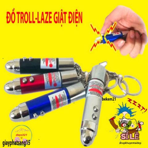Bút điện giật TROLL siêu mạnh - Đèn laser vui nhộn dành cho trò chơi khăm bạn bè - Đồ chơi giỡn độc đáo, an toàn cho người lớn.