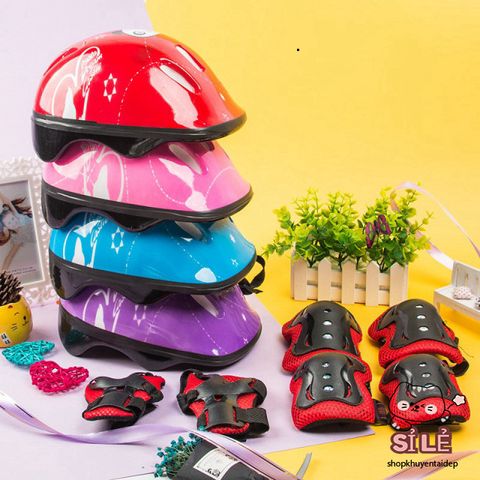 Bộ Bảo Hộ Trượt Patin & Đạp Xe Toàn Diện - Mũ Bảo Hiểm, Gối, Tay, Khuỷu - An Toàn Cho Trẻ Em Khi Vui Chơi!