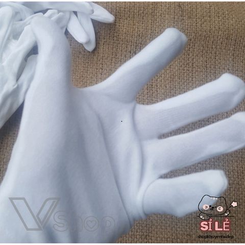 Gói 12 Đôi Găng Tay Cotton Trắng - Phụ Kiện Trang Phục Lễ Tân, Sự Kiện, Vệ Sinh và Kiểm Định Chất Lượng