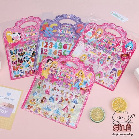 Sticker 3D Hoạt Hình Dễ Thương - Trang Trí Sổ Tay, Bình Nước, Điện Thoại & Quà Tặng Trẻ Em - Nhãn Dán Độc Đáo, Màu Sắc Sáng Bừng