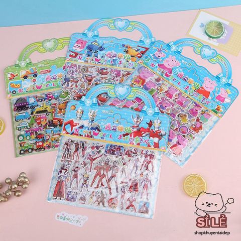 Sticker 3D Hoạt Hình Dễ Thương - Trang Trí Sổ Tay, Bình Nước, Điện Thoại & Quà Tặng Trẻ Em - Nhãn Dán Độc Đáo, Màu Sắc Sáng Bừng
