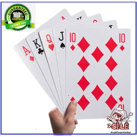 Bộ Bài Poker Khổng Lồ Cỡ A4 - Kích Thước Lớn 28 x 20cm Cho Các Trận Đấu Ấn Tượng, Chất Liệu Bền Đẹp, Dễ Dàng Sử Dụng