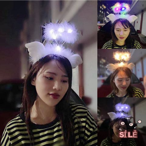 Băng Đô LED Phát Sáng Vàng Ấm Áp - Phụ Kiện Thời Trang Hot TikTok, Thiết Kế Hàn Quốc, Dễ Dàng Kết Hợp Với Tóc & Trang Phục