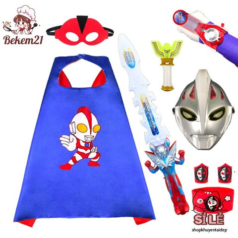 Bộ Trang Phục Siêu Nhân ULTRAMAN - Đồ Chơi Hóa Trang Cosplay Thế Giới Siêu Anh Hùng Cho Trẻ Em, Chất Liệu PVC Cao Cấp, Đèn LED và Âm Thanh