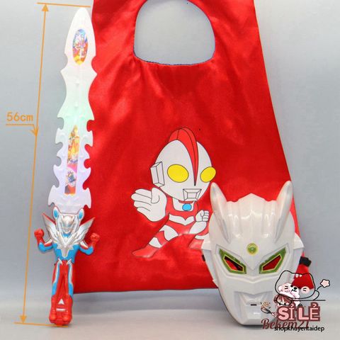 Bộ Trang Phục Siêu Nhân ULTRAMAN - Đồ Chơi Hóa Trang Cosplay Thế Giới Siêu Anh Hùng Cho Trẻ Em, Chất Liệu PVC Cao Cấp, Đèn LED và Âm Thanh