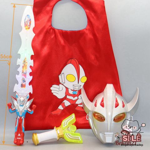 Bộ Trang Phục Siêu Nhân ULTRAMAN - Đồ Chơi Hóa Trang Cosplay Thế Giới Siêu Anh Hùng Cho Trẻ Em, Chất Liệu PVC Cao Cấp, Đèn LED và Âm Thanh