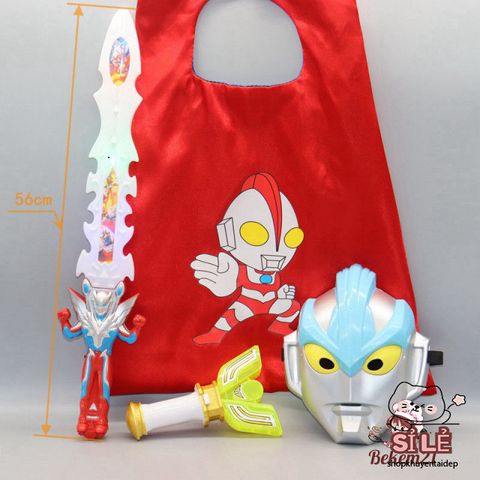 Bộ Trang Phục Siêu Nhân ULTRAMAN - Đồ Chơi Hóa Trang Cosplay Thế Giới Siêu Anh Hùng Cho Trẻ Em, Chất Liệu PVC Cao Cấp, Đèn LED và Âm Thanh