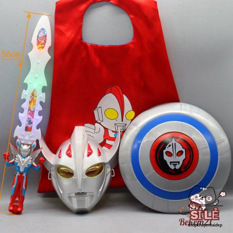Bộ Trang Phục Siêu Nhân ULTRAMAN - Đồ Chơi Hóa Trang Cosplay Thế Giới Siêu Anh Hùng Cho Trẻ Em, Chất Liệu PVC Cao Cấp, Đèn LED và Âm Thanh