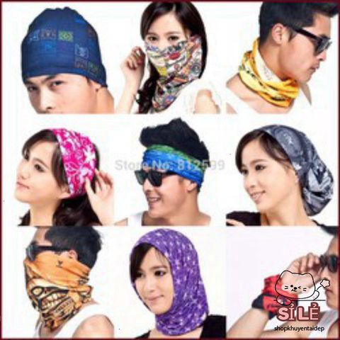 Bộ 10 Khăn Đa Năng Du Lịch & Phượt - Thấm Hút Mồ Hôi, Thời Trang An Toàn Cho Nam Nữ