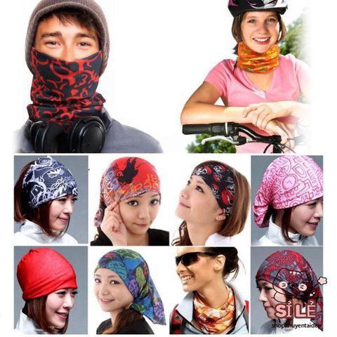 Bộ 10 Khăn Đa Năng Du Lịch & Phượt - Thấm Hút Mồ Hôi, Thời Trang An Toàn Cho Nam Nữ