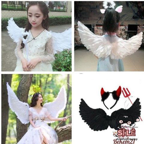 Cánh Lông Thiên Thần Phát Sáng Cho Bé Gái - Đầm Halloween Dễ Thương, Quà Tặng Sinh Nhật, Thời Trang Tiệc Cổ Tích