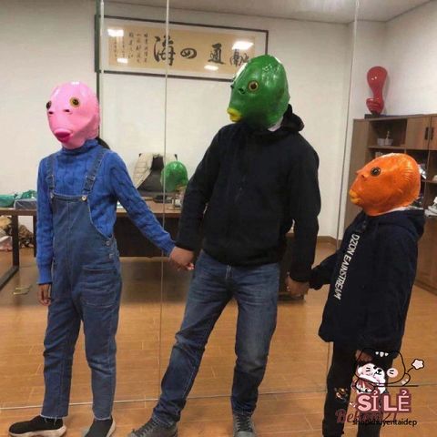 Mặt Nạ Hóa Trang Phù Thủy Đầu Cá Xanh Lá Silicone - Đạo Cụ Cosplay Hóa Trang, Tiệc Halloween, Giáng Sinh, Phục Sinh