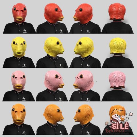 Mặt Nạ Hóa Trang Phù Thủy Đầu Cá Xanh Lá Silicone - Đạo Cụ Cosplay Hóa Trang, Tiệc Halloween, Giáng Sinh, Phục Sinh