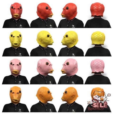 Mặt Nạ Hóa Trang Phù Thủy Đầu Cá Xanh Lá Silicone - Đạo Cụ Cosplay Hóa Trang, Tiệc Halloween, Giáng Sinh, Phục Sinh
