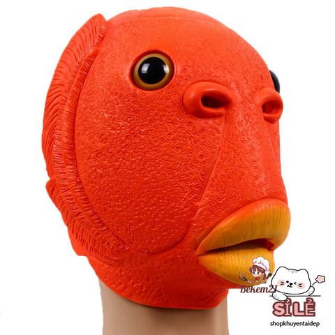 Mặt Nạ Hóa Trang Phù Thủy Đầu Cá Xanh Lá Silicone - Đạo Cụ Cosplay Hóa Trang, Tiệc Halloween, Giáng Sinh, Phục Sinh