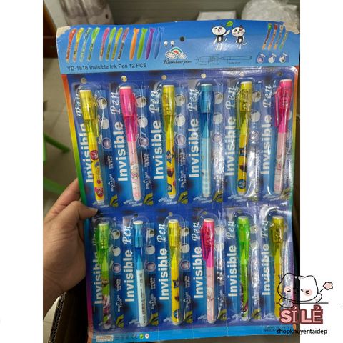 Bộ 12 Bút Mực Tàng Hình - Bút Viết Bí Mật Thần Kỳ, Làm Hiện Chữ Dưới Ánh Sáng, Quà Tặng Độc Đáo Cho Fan Cuồng Nhật Ký