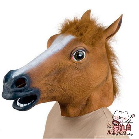 Mặt Nạ Hóa Trang Đầu Ngựa Latex - Phụ Kiện Halloween Cho Tiệc Hóa Trang, Quà Tặng Độc Đáo Cho Mọi Dịp