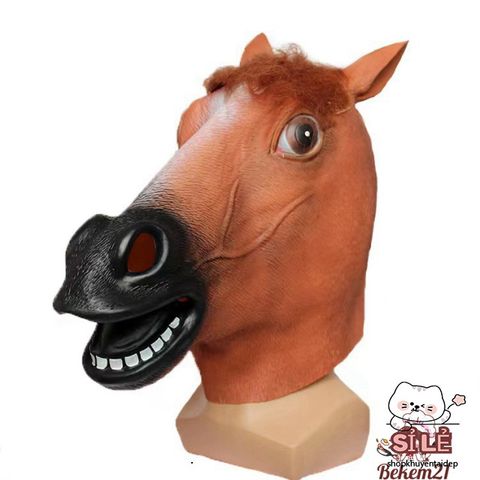 Mặt Nạ Hóa Trang Đầu Ngựa Latex - Phụ Kiện Halloween Cho Tiệc Hóa Trang, Quà Tặng Độc Đáo Cho Mọi Dịp